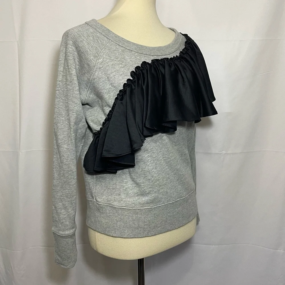 J. Crew Asymmetrical Ruffle Sweatshirt
